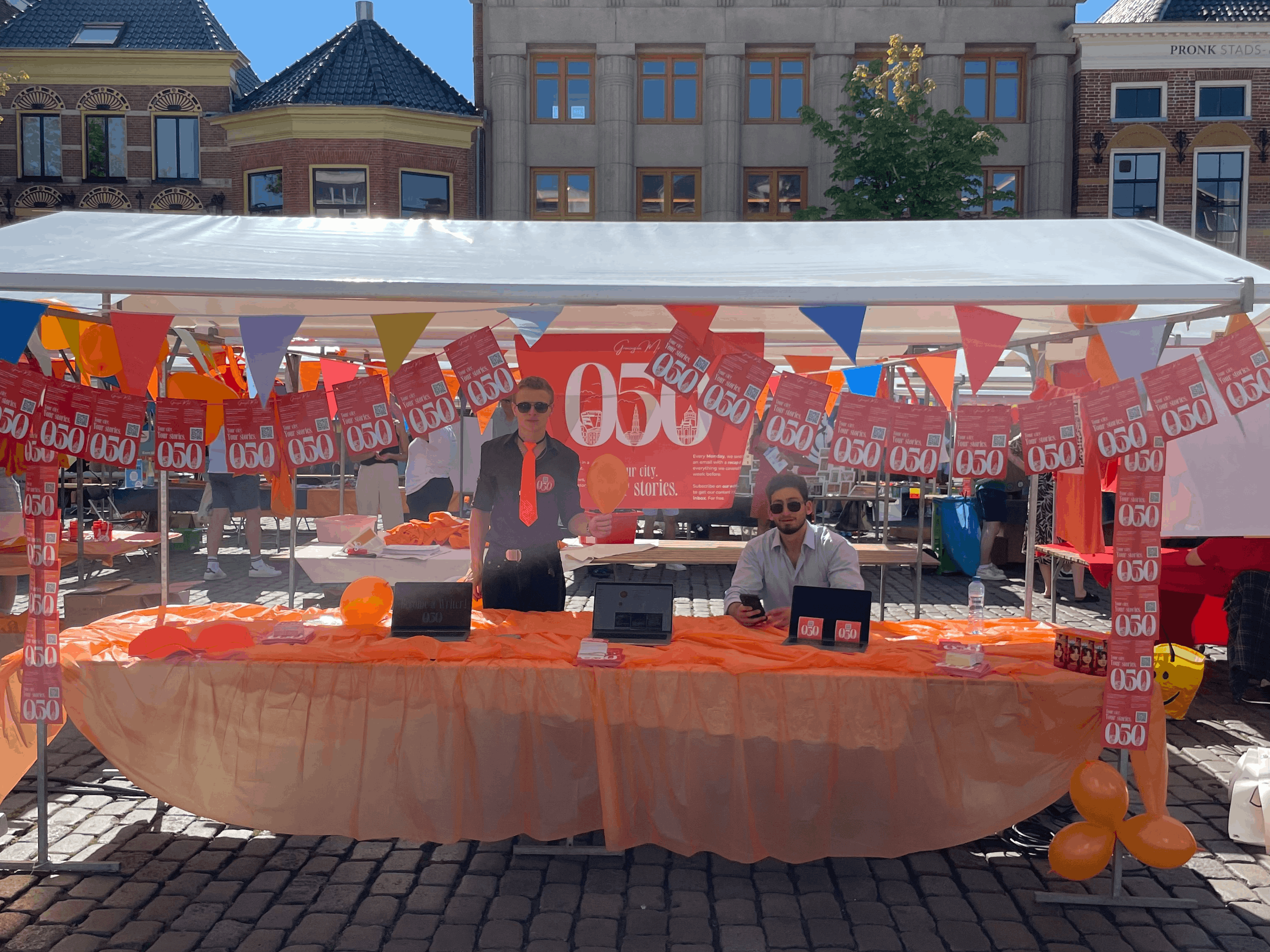 An information desk we set up at a student Welcome Week in Groningen